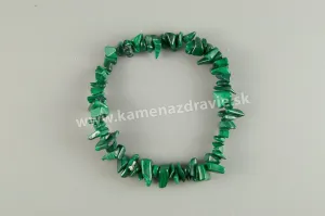 Malachit - sekaný náramok gumičkový