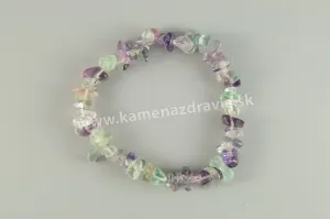 Fluorit - sekaný náramok gumičkový - balenie 5ks