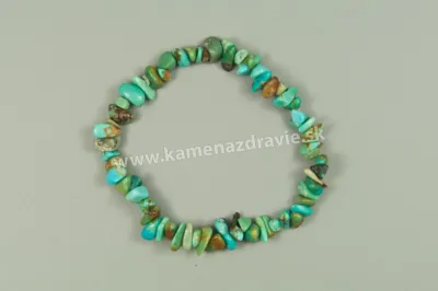 Tyrkys pravý - sekaný náramok gumičkový