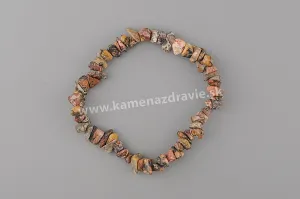 Jaspis leopardí- sekaný náramok gumičkový - balenie 5ks