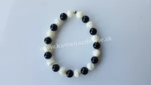 Guličkový náramok - perleť , ónyx